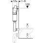 Bazin incastrat pentru WC Geberit Delta 12 cm 6 / 3 litri cu actionare din fata