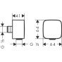 Cot conector Hansgrohe FixFit cu valva antireflux, iesire dus pentru baterii ingropate