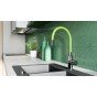 Baterie bucatarie Ferro Zumba cu pipa flexibila verde BZA4G