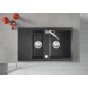 Chiuveta compozit Ferro Mezzo II granit 79x48 cm cu doua cuve reversibila grafit lucios