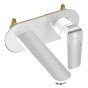 Baterie lavoar incastrata Ferro Tina alb cromat cu pipa 193 mm