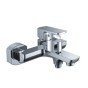 Baterie cada sau dus Gehler Quadrat cromat 6292592C cu accesorii (para de dus mobila, furtun flexibil, agatatoare de dus)