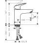 Baterie lavoar Hansgrohe Logis 100 cu ventil Push-Open crom