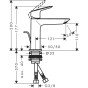 Baterie lavoar Hansgrohe Logis 110 Fine crom cu ventil Pop-Up