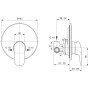 Baterie dus Ideal Standard Ceraflex montaj incastrat, corp ingropat inclus, crom