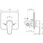 Baterie dus Ideal Standard Cerafine D A7188AA cu montaj incastrat, corp ingropat inclus, crom
