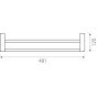 Suport prosop baie dublu Ferro Audrey 450 mm crom