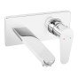 Baterie lavoar Ferro Algeo incastrata cu pipa 18 cm crom