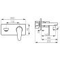 Baterie lavoar Ferro Algeo incastrata cu pipa 18 cm crom