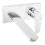 Baterie lavoar incastrata Ferro Algeo cu pipa 22 cm crom