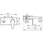 Baterie lavoar incastrata Ferro Algeo cu pipa 22 cm crom