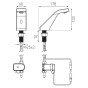 Baterie lavoar Ferro Sirocco Sensor Power-Safe cu senzor, pentru apa rece, baterie 9V crom