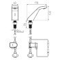Baterie lavoar Ferro Sirocco Sensor Pre-Mixed de perete cu senzor, cu premixer inclus, baterie 9V, crom
