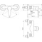 Baterie dus Ideal Standard Alpha crom de perete