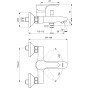 Baterie cada - dus Ideal Standard Alpha crom de perete