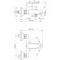 Baterie cada - dus Ideal Standard Cerafine D BC692AA crom de perete