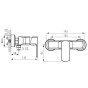 Baterie dus Ferro Alba VerdeLine de perete crom
