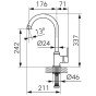 Baterie bucatarie Ferro Ritto BTR4 cu pipa inalta, mobila, crom