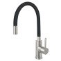 Baterie bucatarie Ferro Zumba cu pipa flexibila neagra inox BZA4B