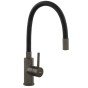 Baterie bucatarie Ferro Zumba Gun Metal cu pipa flexibila BZA4BSSGM