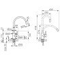 Baterie bucatarie Ferro Zumba Gun Metal cu pipa flexibila BZA4BSSGM
