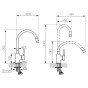 Baterie bucatarie Ferro Zumba cu pipa flexibila argintie inox BZA4SSS