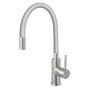 Baterie bucatarie Ferro Zumba cu pipa flexibila argintie inox BZA4SSS