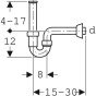 Sifon Geberit pentru lavoar/bideu, evacuare orizontala, 5/4" inaltime 70mm evacuare 40mm - alb
