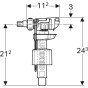 Flotor umplere Geberit, tip 380, racord de apa lateral, niplu din alama