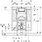 Rezervor Geberit Duofix pentru vas WC suspendat, 112 cm, cu rezervor încastrat Sigma 12 cm, cu acces liber, pentru mânere de sprijin şi de susţinere