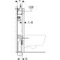 Rezervor incastrat Geberit Delta cu cadru Kombifix Basic pentru wc suspendat 108 cm