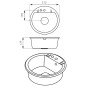 Chiuveta compozit Ferro Mezzo II rotunda 51 cm gri