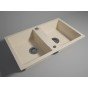 Chiuveta compozit Ferro Mezzo II granit 78x48 cm cu doua cuve bej nisip