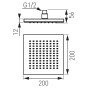 Palarie de dus patrata Ferro Squerto 200x200 mm crom