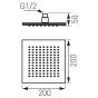 Palarie de dus patrata Ferro 200x200 mm crom