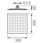 Palarie de dus Ferro Slim 300x300 mm negru mat