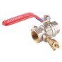 Robinet apa cu bila Ferro F-Power G1/2 cu golire, aerisire manuala si dop KFPW1