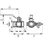 Robinet apa cu bila Ferro F-Power G1/2 cu golire, aerisire manuala si dop KFPW1