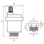 Aerisitor automat Ferro O15AS 1/2 cu valva antireflux, alama, galben