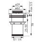 Ventil lavoar Ferro S283B, click-clack, alama, crom, diametru 1 1/4