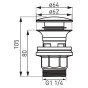 Ventil lavoar Ferro S287PP-B, click-clack, polipropilena, crom, diametru 1 1/4