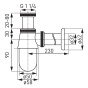 Sifon lavoar Ferro S30, alama, crom, 32 mm x 1 1/4”