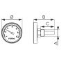 Termometru axial Ferro T63120A, 63 mm x 1/2 