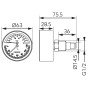 Termomanometru Ferro TM63A, axial, 63 mm x 1/2 inch