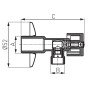 Robinet coltar cu bila si filtru Ferro 1/2 x 3/4 si maneta metalica