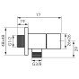 Robinet coltar cu cartus Ferro 1/2 x 1/2 si maneta metalica