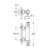 Baterie de duș cu termostat Grohe Grohtherm 800 1/2 