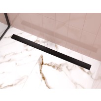 Rigola dus liniara Ferro Super Slim Pro OLSP1-70-BL, cu sifon, inox si plastic, ø 40 mm, 70 cm
