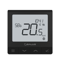 Termostat ambient Salus Quantum SQ610B cu fir, compatibil cu sistemul IT600 smart Home - negru, montaj in doza, 5 ani garantie